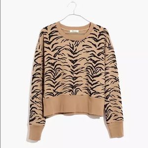 Crop Sweatshirt in Tiger Stripe